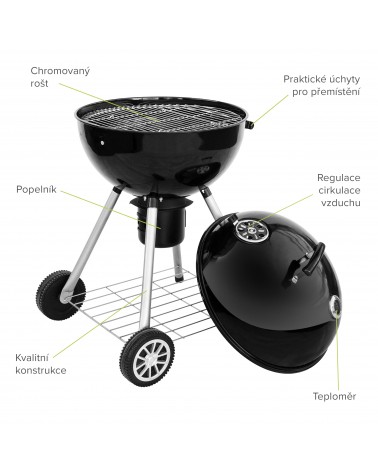 CountrySide Zahradní gril s popelníkem a teploměrem LARGE BALL 87857 2